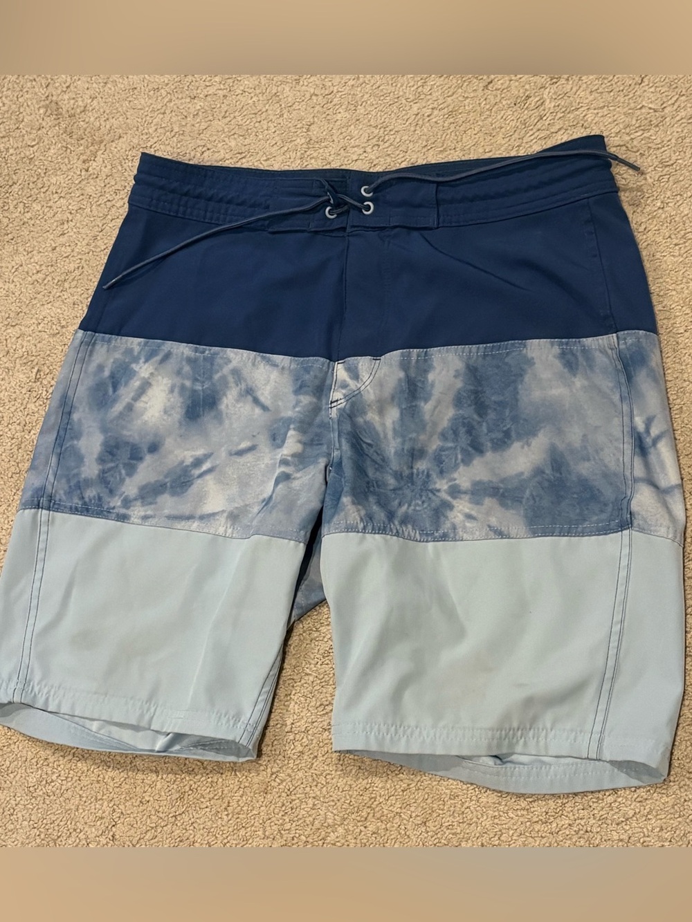 Old Navy Men's Colorblock Blue Board Shorts Swim Trunks Size M